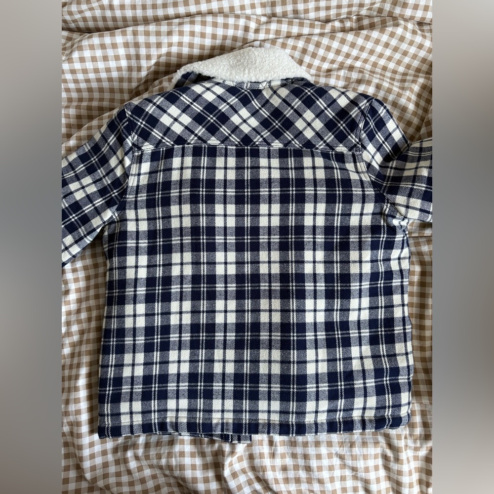 TNA Navy and Cream Plaid Sherpa-Lined Jacket - Picture 2 of 5